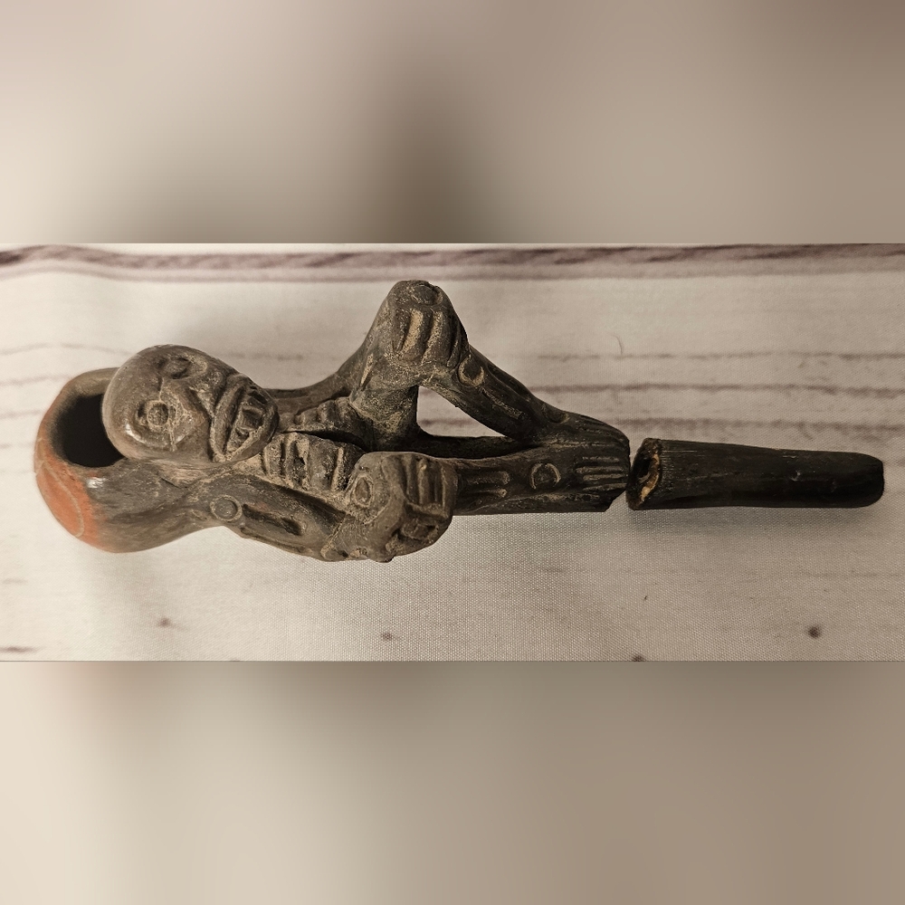 VTG Collectible Mayans Aztec Ceremonial Pipe Pre Columbian Style Smoking Pipe - Picture 13 of 15